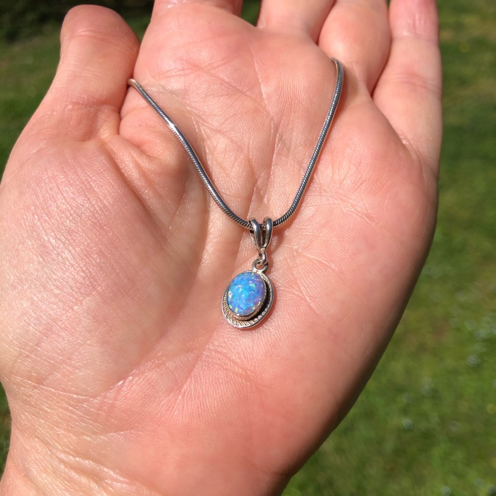 Fiery Vintage Opal Necklace